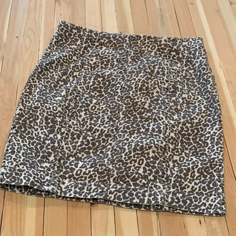 Free People Animal Print Mini Skirt